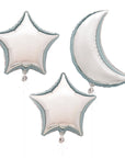 Silver Moon and Stars Balloons