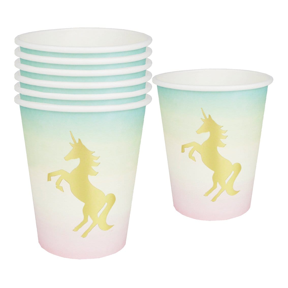 Pastel Ombre Unicorn Cups