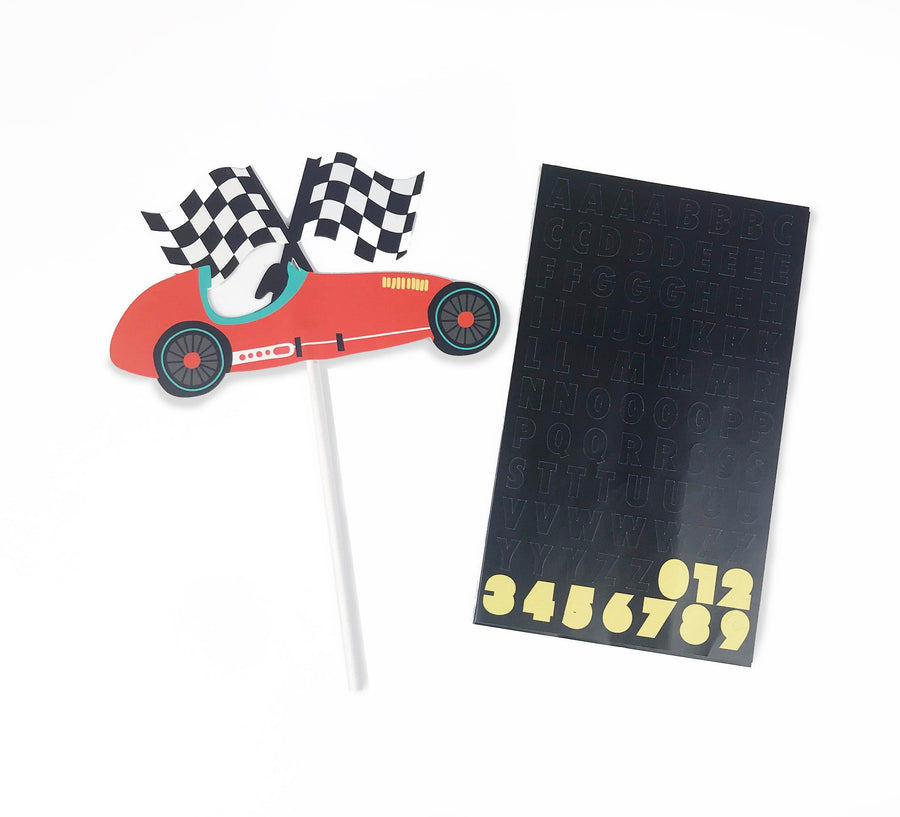 Vintage Race Car Custom Cake Topper Kit