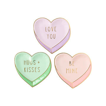 Pastel Candy Hearts Plates