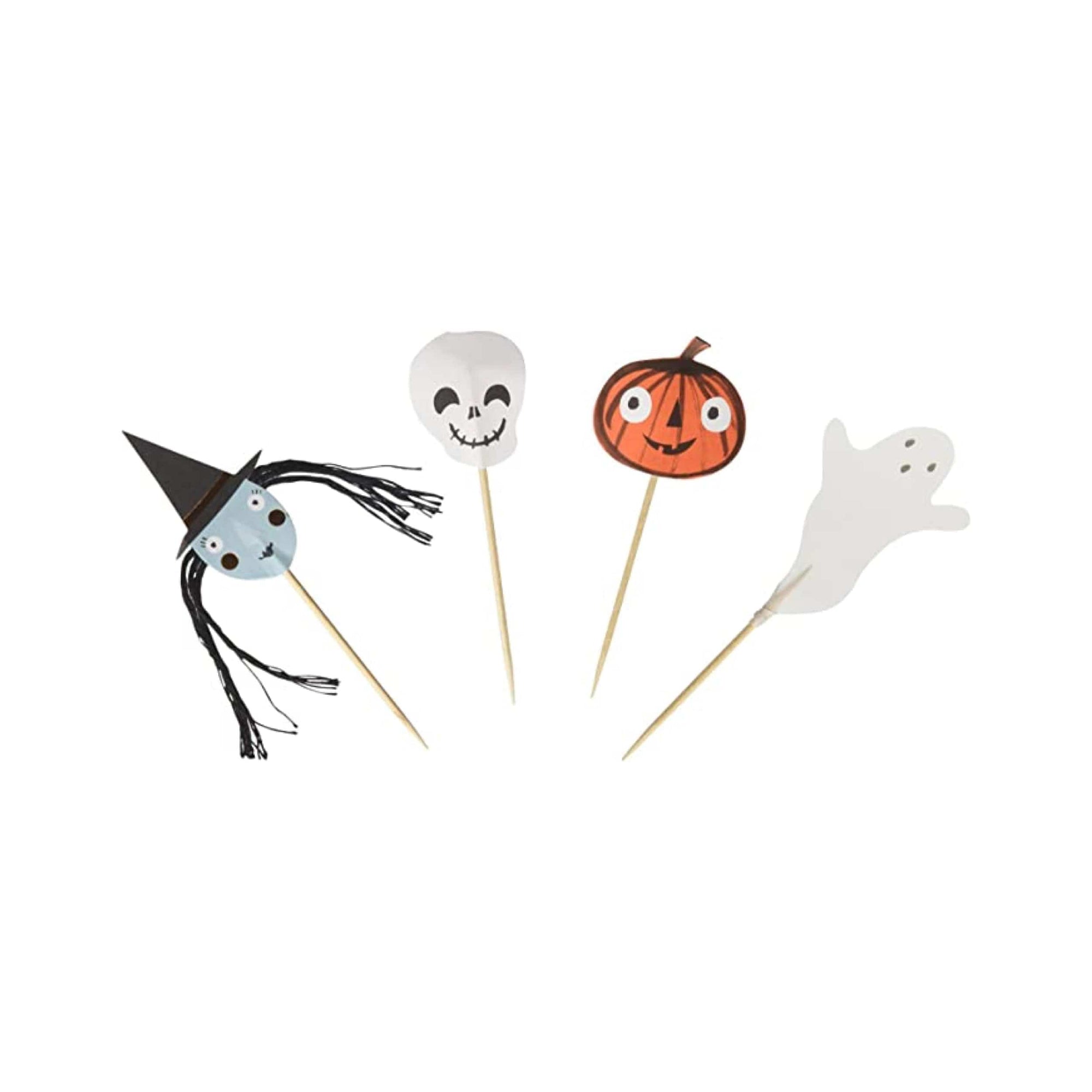 Skull, Witch, Ghost, and Jack O Lantern Halloween Party Picks