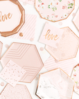 Blush Pink and Rose Gold Drip Plates - Small