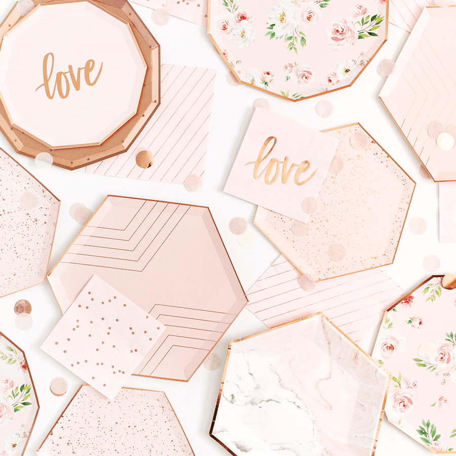 Rose Gold Stripe Blush Napkins - Large