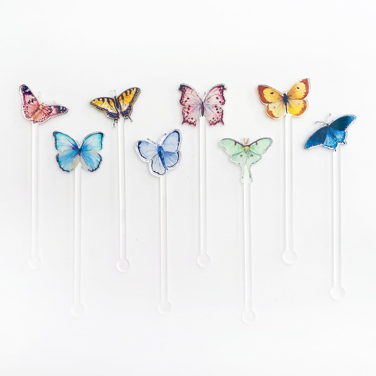 Rainbow Butterfly Acrylic Stir Sticks
