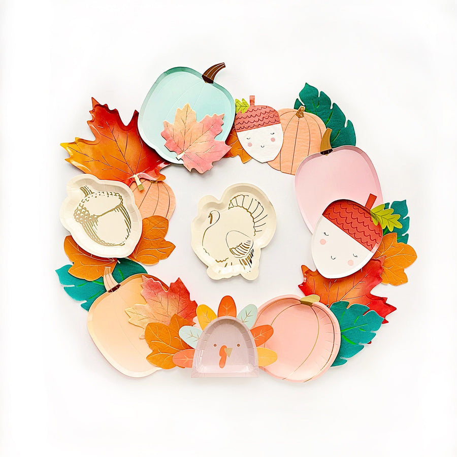 Assorted Brights Pumpkin Plates