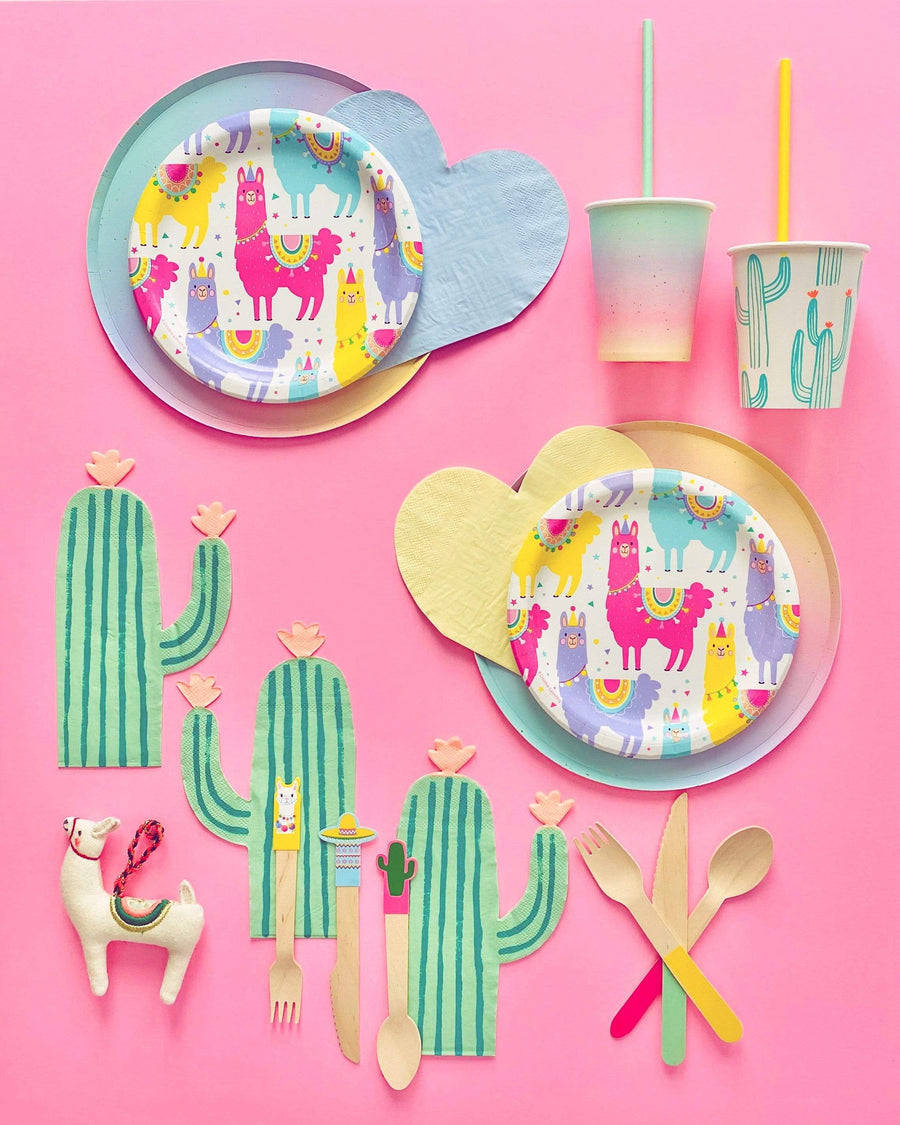 Rainbow Llama Plates