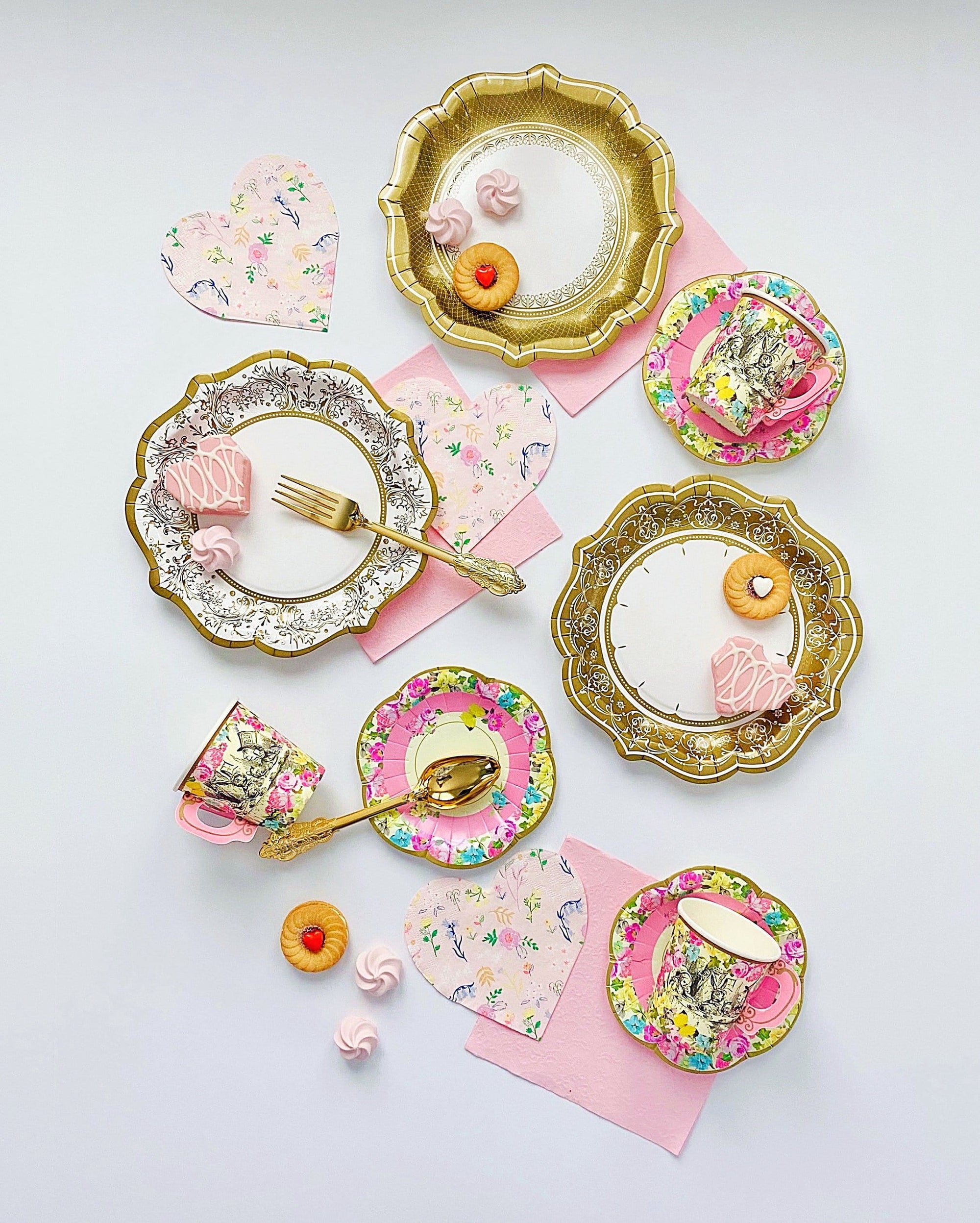 Wonderland Paper Teacups and Saucers