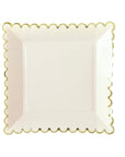 Pale Blush Scalloped Square Plates - Large