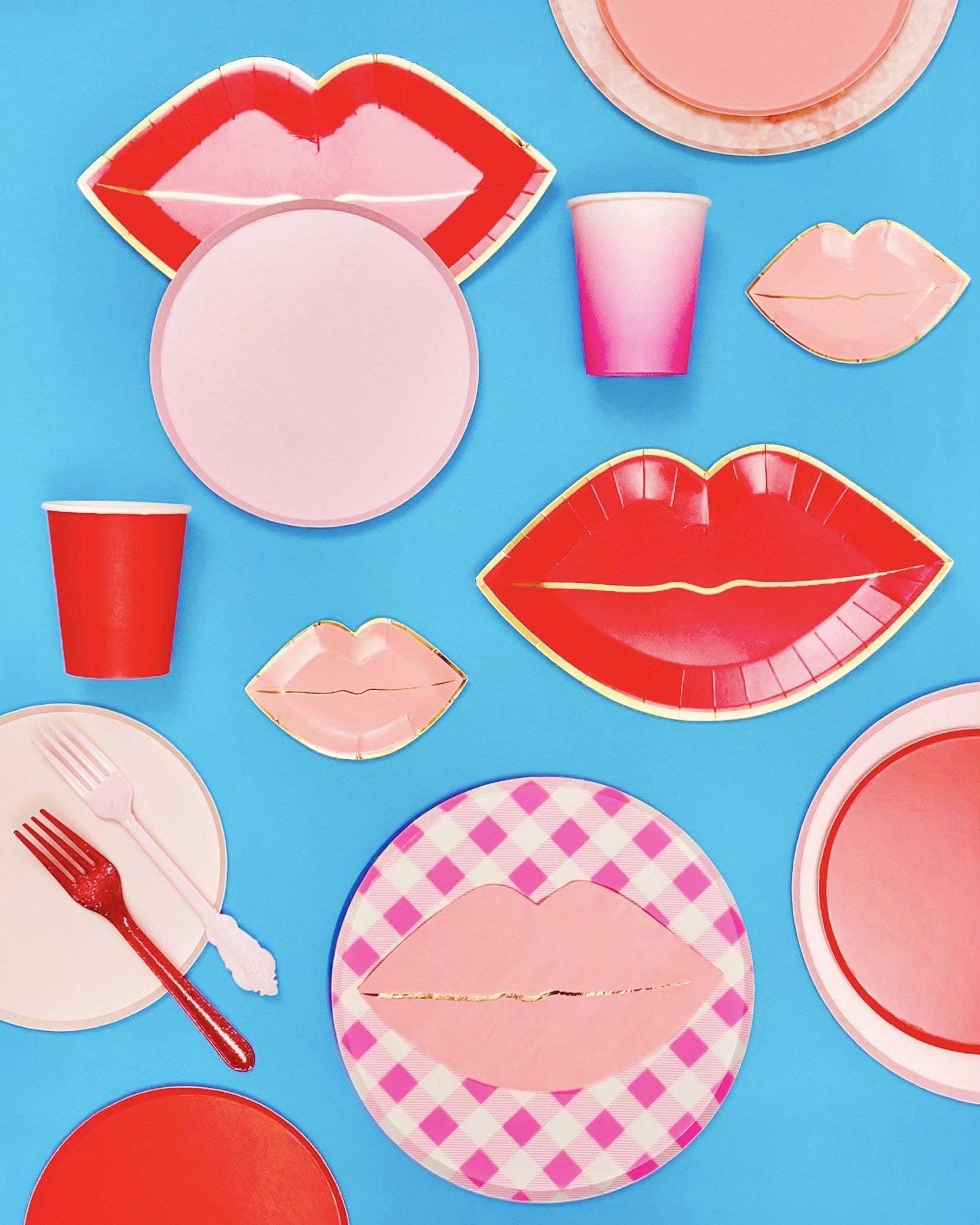 Mini Pink Lips Canapé Plates