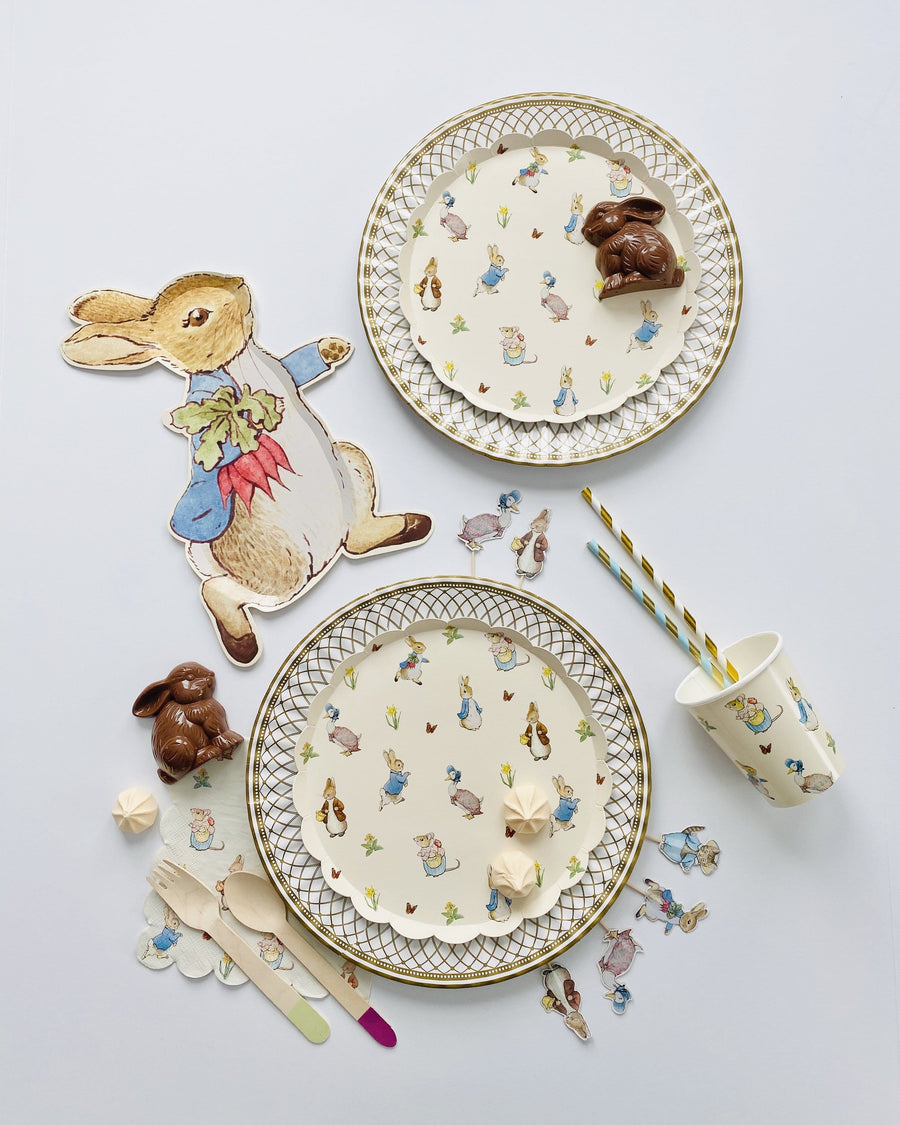 Large Gold Party Porcelain Plates