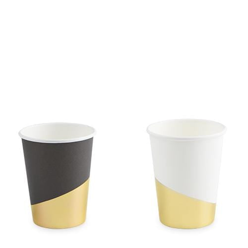 Black and White Gold Foil Cups