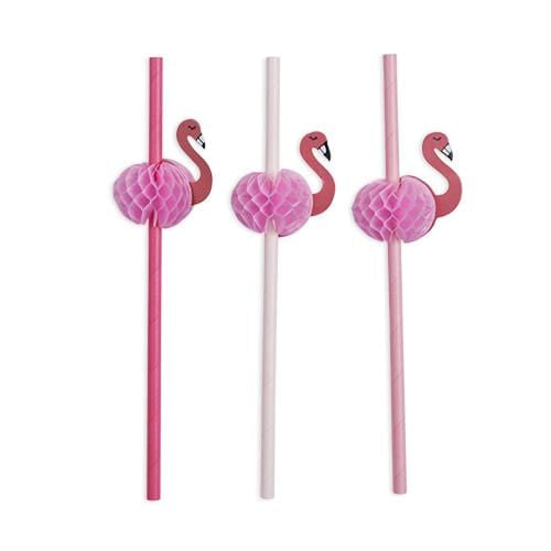 Pink Flamingo Honeycomb Straws