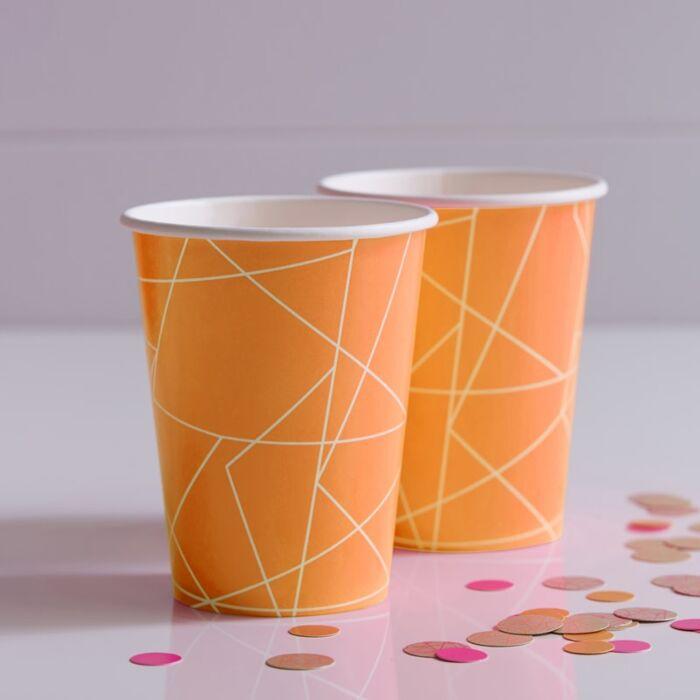 Orange Geometric Cups