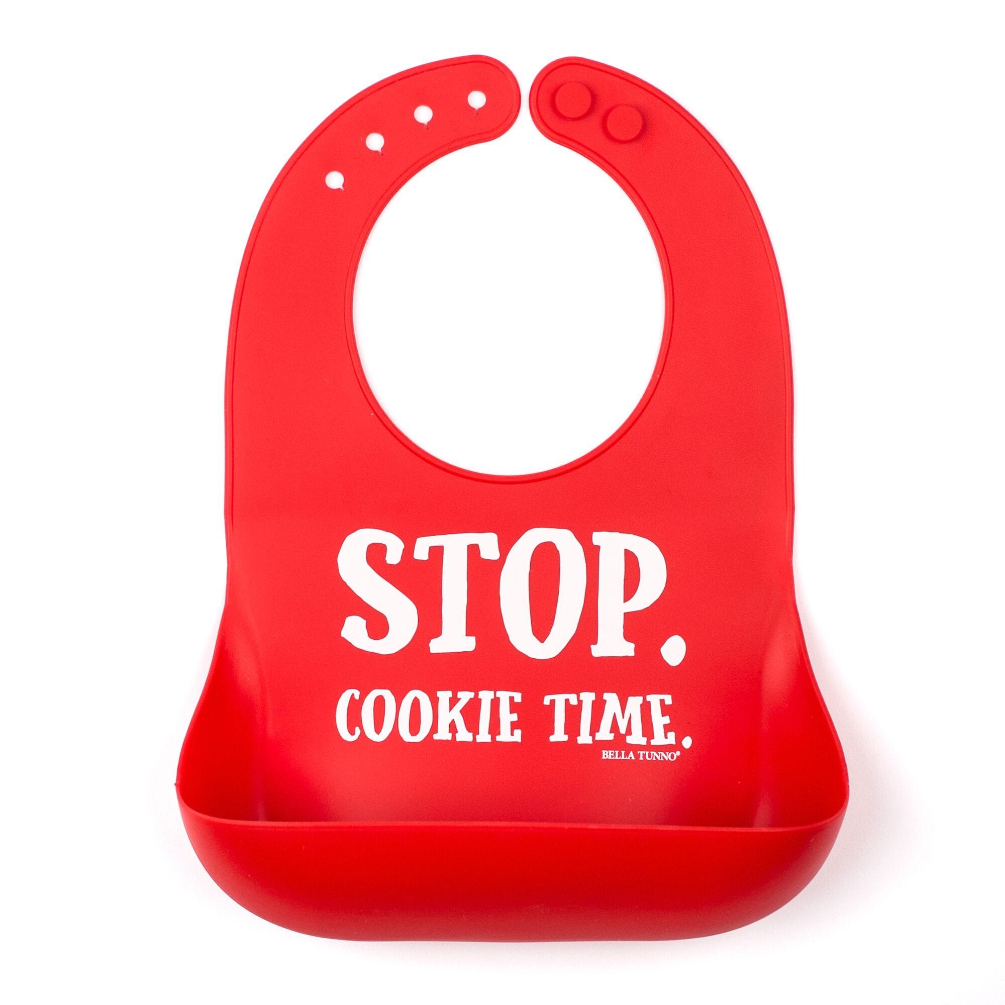 Cookie Time Red Silicone Holiday Bib