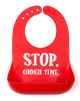 Cookie Time Red Silicone Holiday Bib