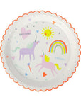 Meri Meri I heart unicorns scalloped plates