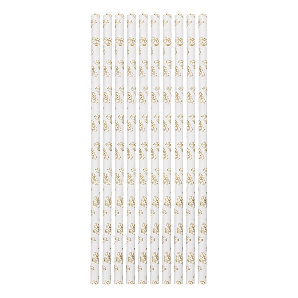Gold Diamond Paper Straws