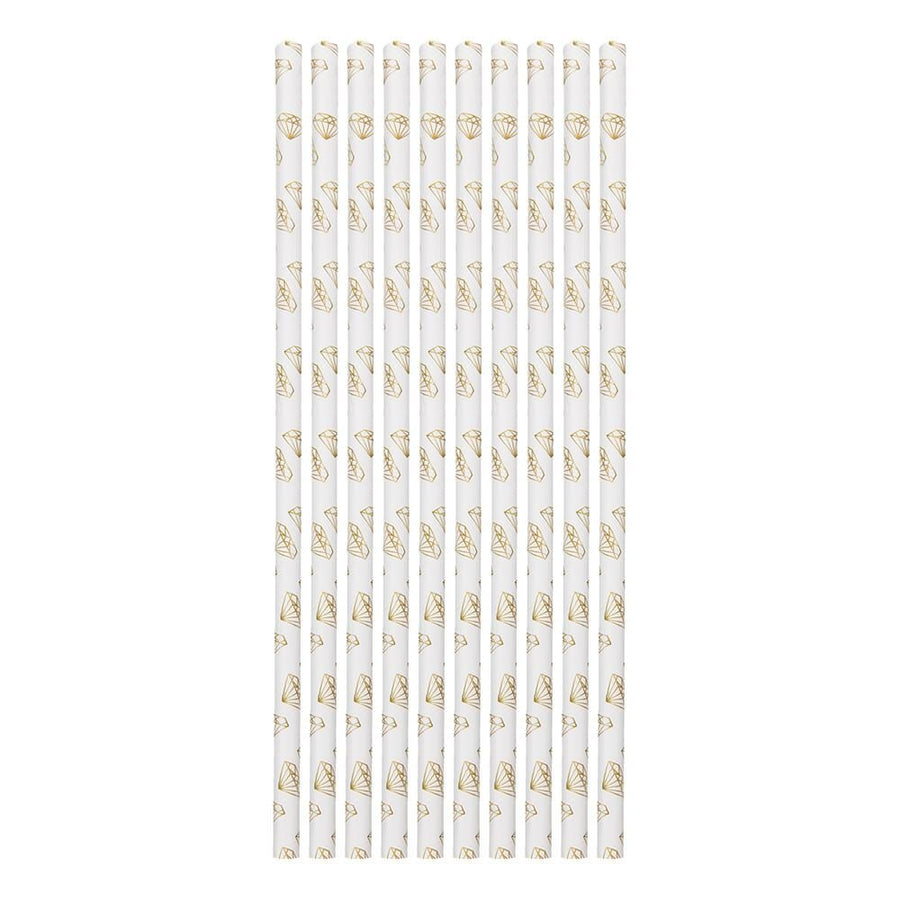 Gold Diamond Paper Straws