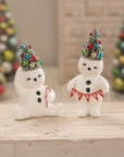 Rainbow Tree Hat Snowman With Merry Banner