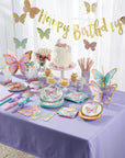 Pastel Shimmer Butterfly Paper Table Cover