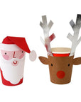 Santa and Silver Foil Reindeer Cups