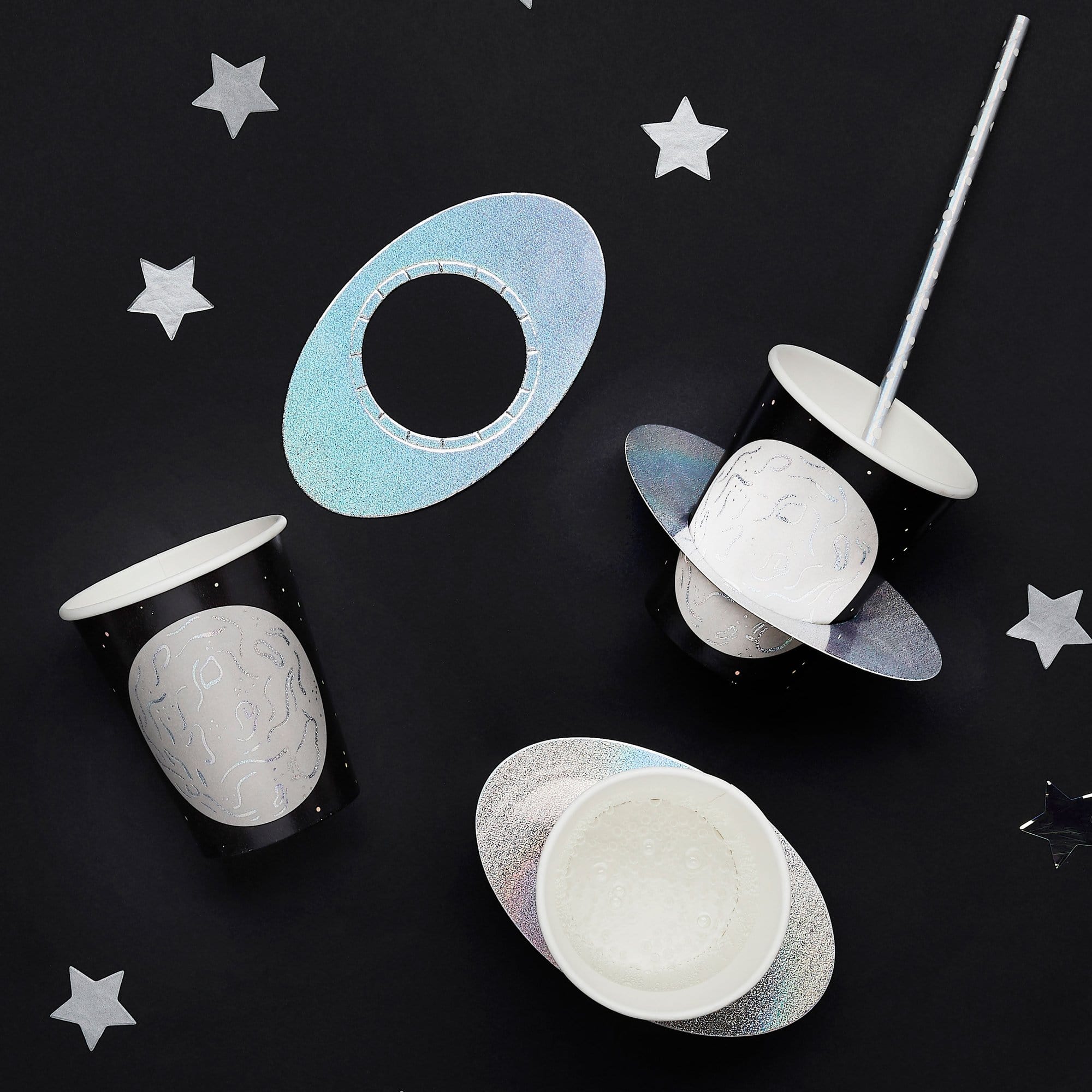 Silver Planet Paper Cups – Chroma Celebrations