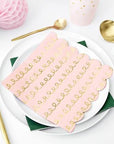 Gold and Pink Doodle Napkins - Large