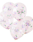 Flower Confetti Happy Birthday Balloons