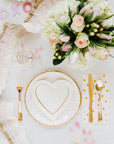 Cream and Gold Heart Plates - Small